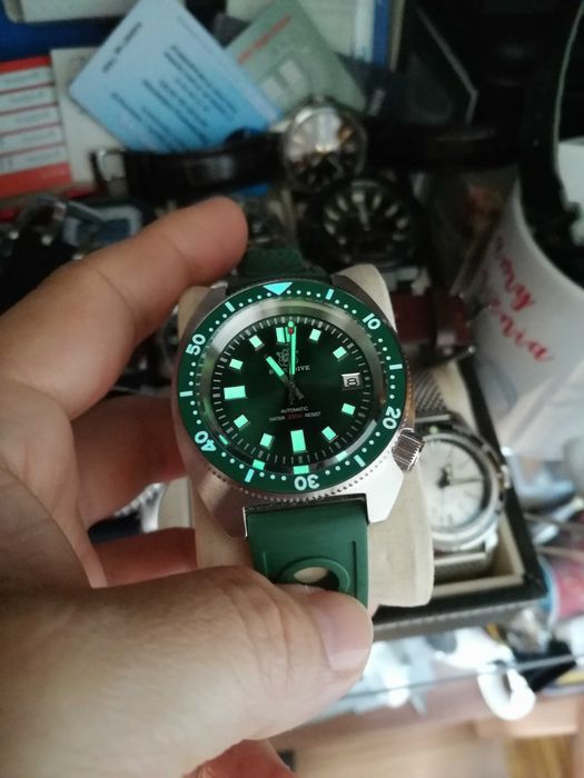 Zegarek Steeldive SD1977, diver, zielona tarcza, nh35, turtle slim