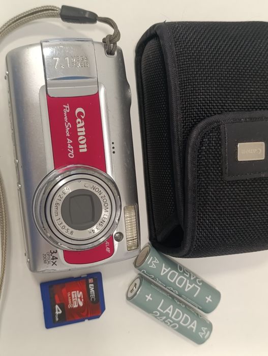 Aparat cyfrowy CANON A470 PowerShot vintage retro y2k baterie 7mpx CCD