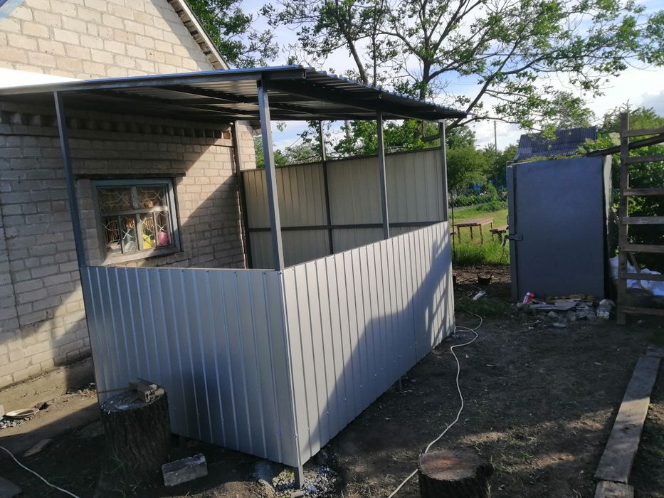 Забор,калитка,ворота из профлиста и сетки рабицы,беседки и т.д ...