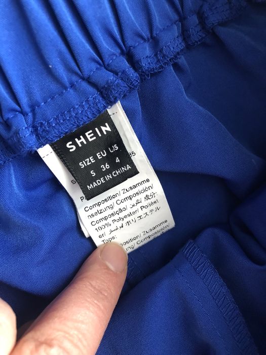 Niebieskie spodnie Cargo / Joggersy SHEIN – Styl Streetwear S