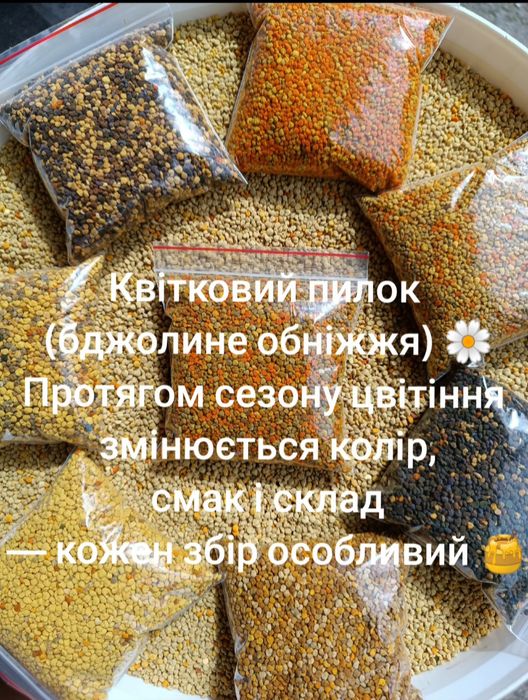 Пилок квітковий 2026р. 380грн. Бджолиний пилок. Бджолине обніжжя