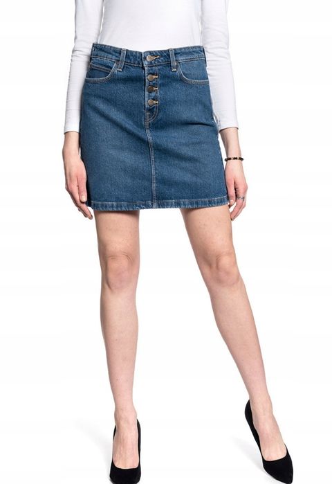 Spódnica jeans Lee Button Fly A Line w28 nowa