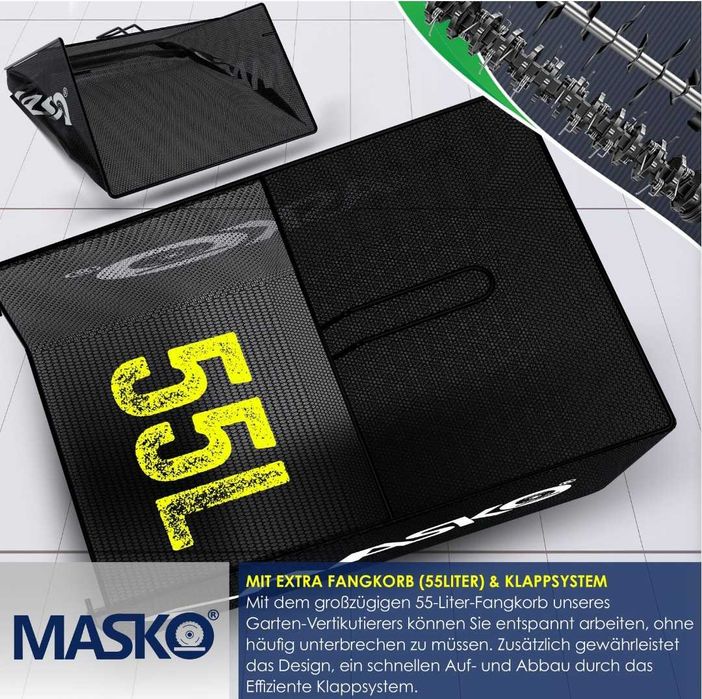 Elektryczny wertykulator 2w1 napowietrzacz trawy 1800W szer robocza 40