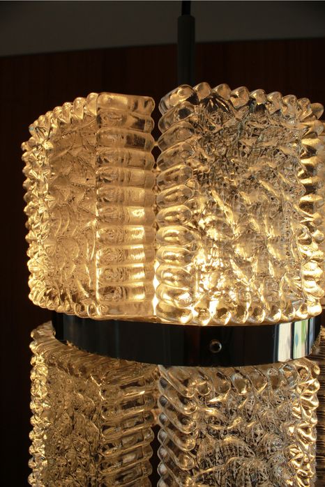 Candeeiro vintage da Kaiser Leuchten vidro fosco, Alemanha, anos 1960