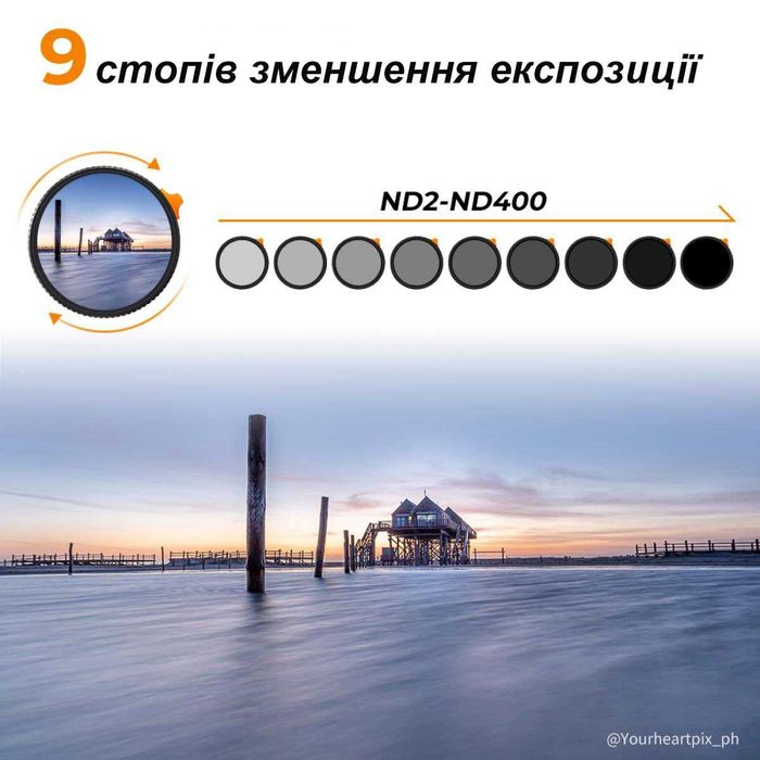 Фільтр K&F Concept ND2-400 Nano-X 49 52 55 58 62 67 72 77 82