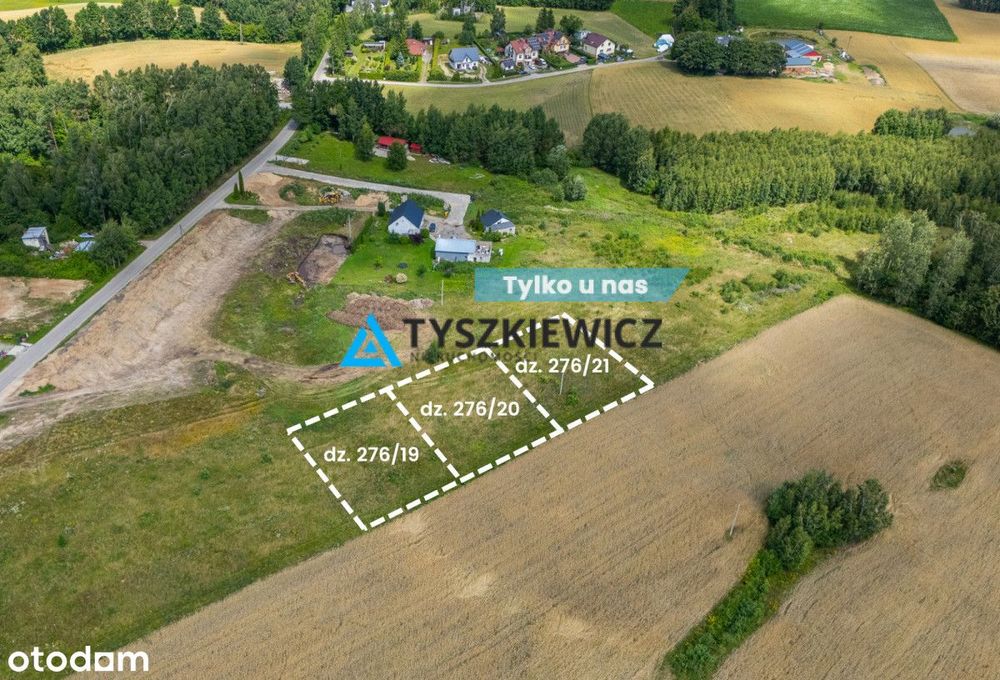 Działki  w sercu Kaszub, blisko jeziora i lasu