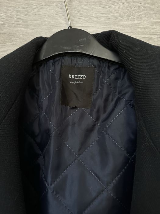 Krizzo płaszcz męski z domieszką wełny na jesień zimę granatowy M/L