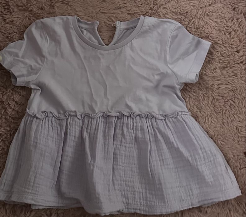 Bluzka liliowa t shirt z baskinką 104