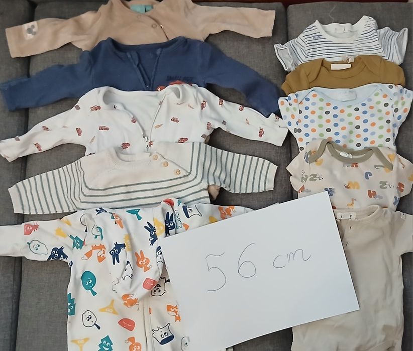 Ubranka niemowlęce 56 cm – cały zestaw dla chłopca