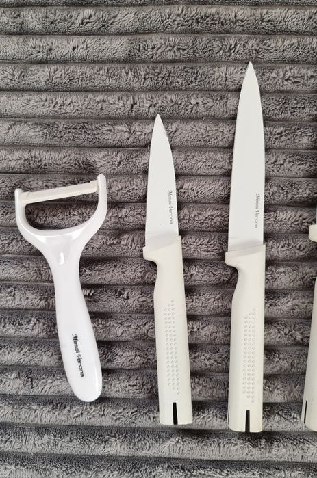 NOWY zestaw komplet noży noże 6szt biały Messi Verona