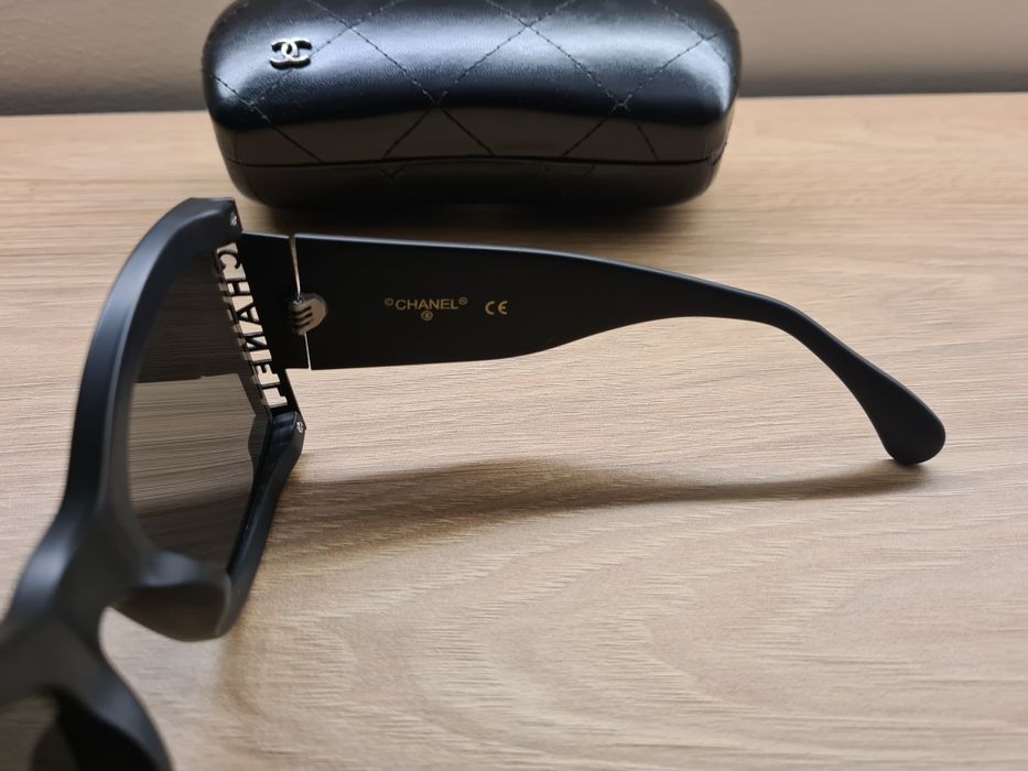Hit Nowe Damskie Czarne Okulary CHANEL Przeciwsłoneczne UV400 Etui