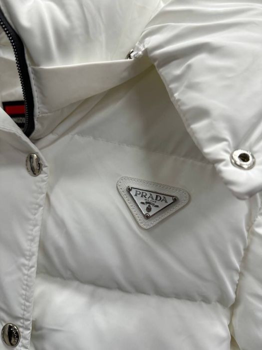 PREMIUM PRADA 2025 Женская куртка белая Пуховик короткий зима эко пух