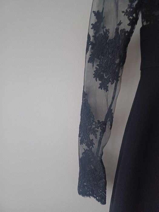 Elegancki kombinezon damski glamour S czarny