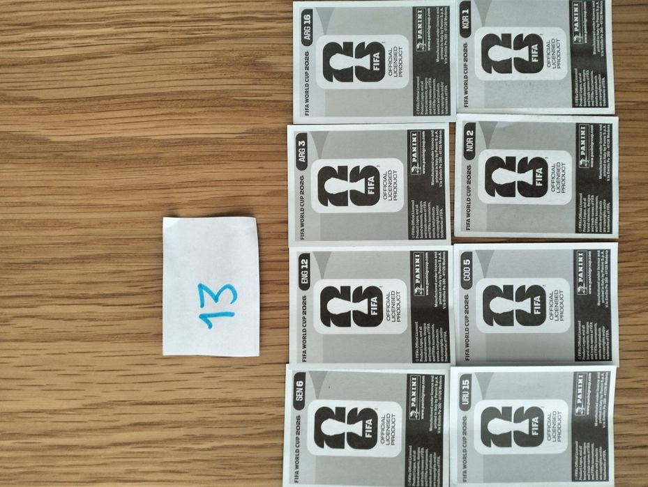Cromos do mundial pacote de 8
