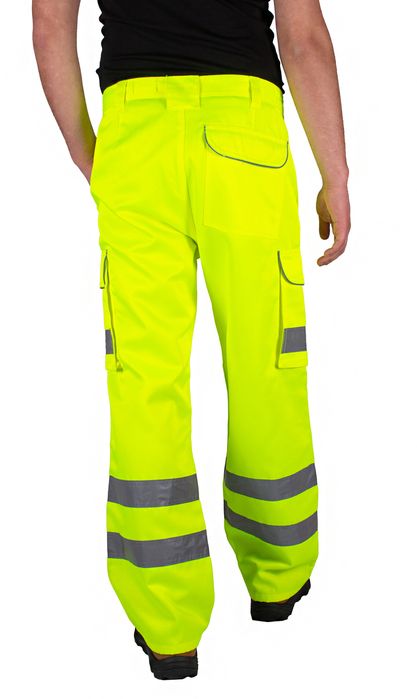 Spodnie Robocze Odblaskowe Bojówki Żółte Bhp 34/34