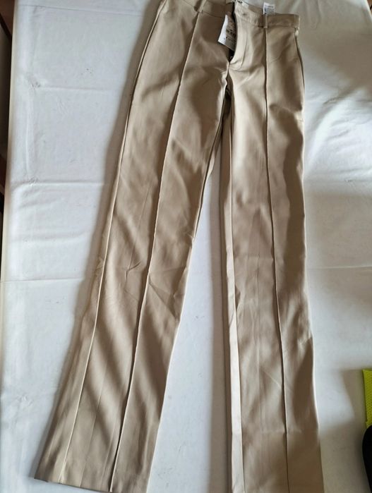 Calças Napa beje Pull & Bear