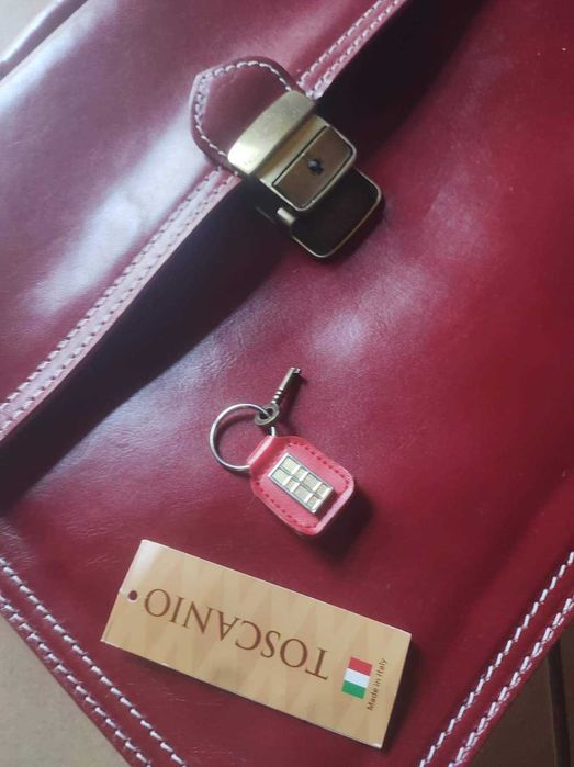 Toscanio made in italy teczka z naturalnej skóry uniseks