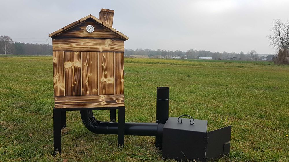 WĘDZARNIA Opalana Domowa Ogrodowa Drewniana Drzwi Komin Wędzok