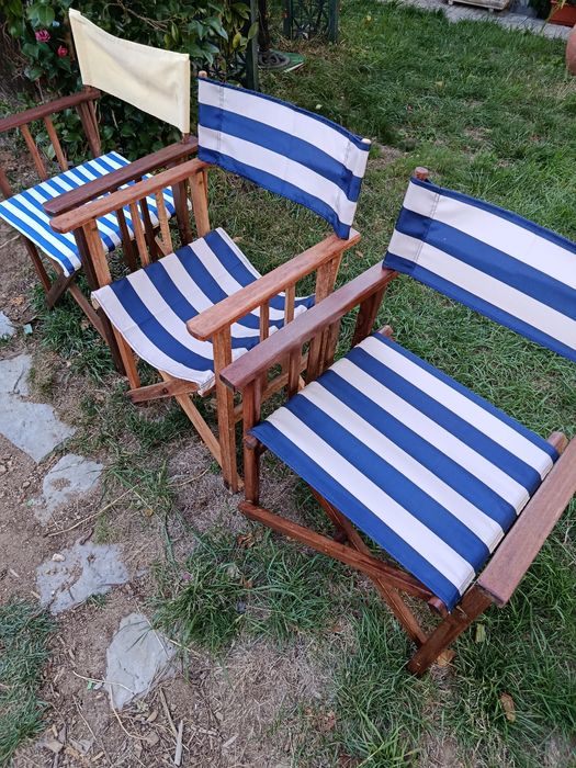 Cadeiras de realizador azuis