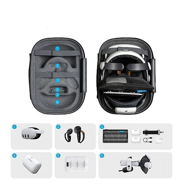 Etui transportowe BoboVR C3 do Meta Quest 3 i 3S - szary