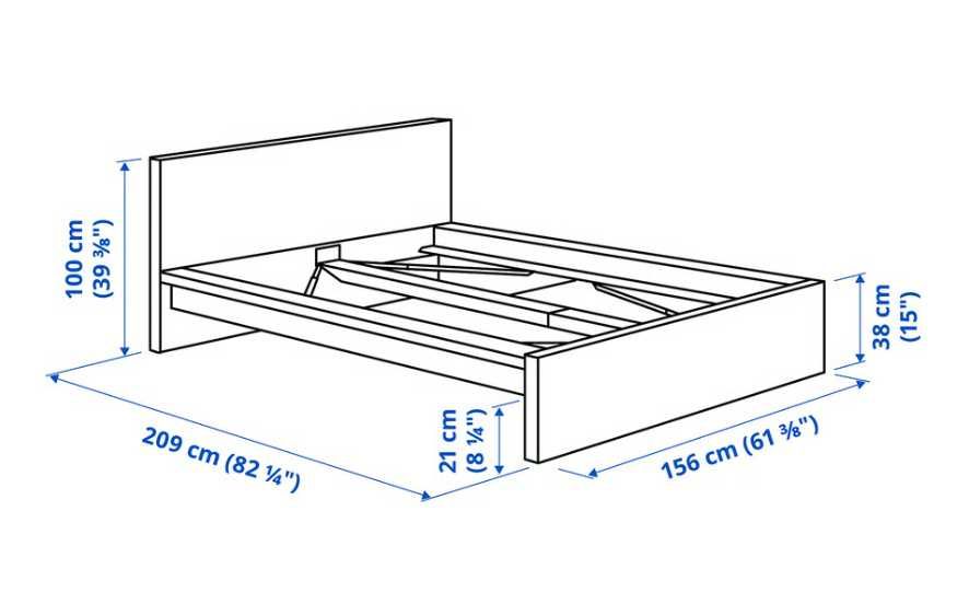 Cama Casal Malm 140x200 com estrado de ripas, Lisboa. Metro Anjos