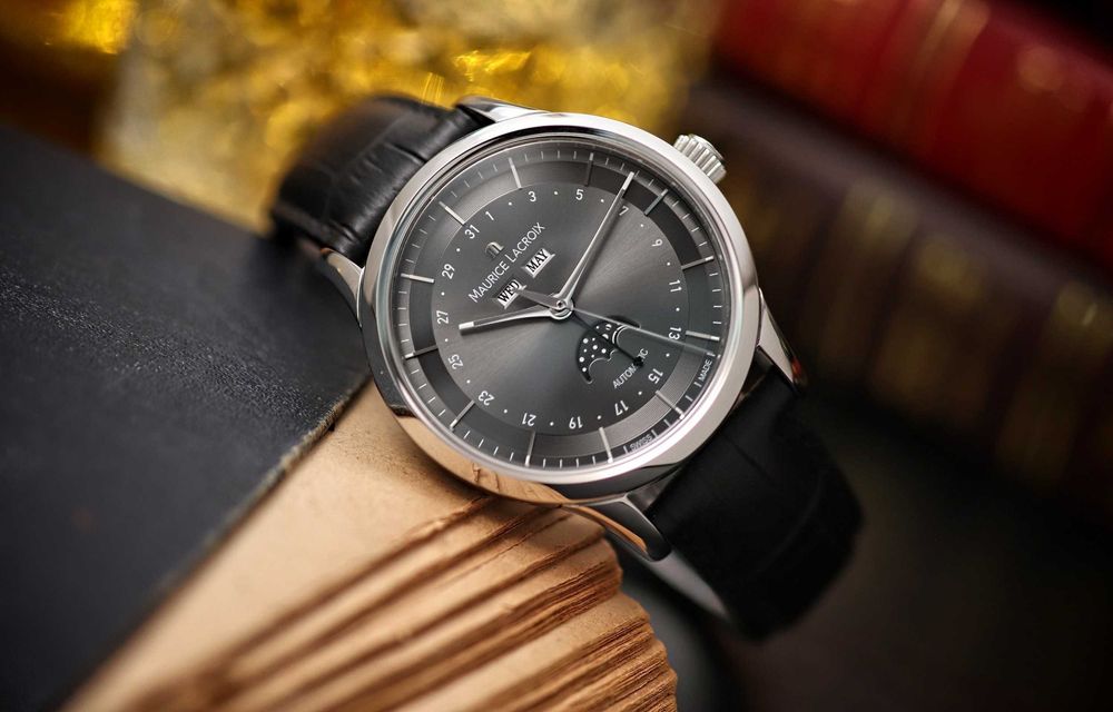Maurice Lacroix Les Classiques Phase de Lune Automatic LC6068-SS001-33E Zegarek Męski Fazy Księżyca