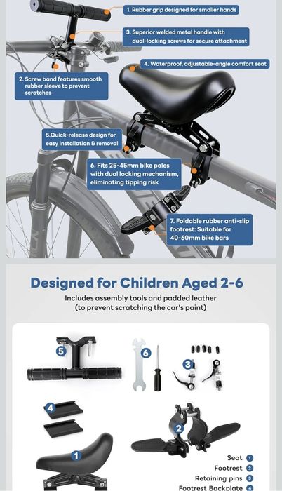 Banco criança para bicicleta