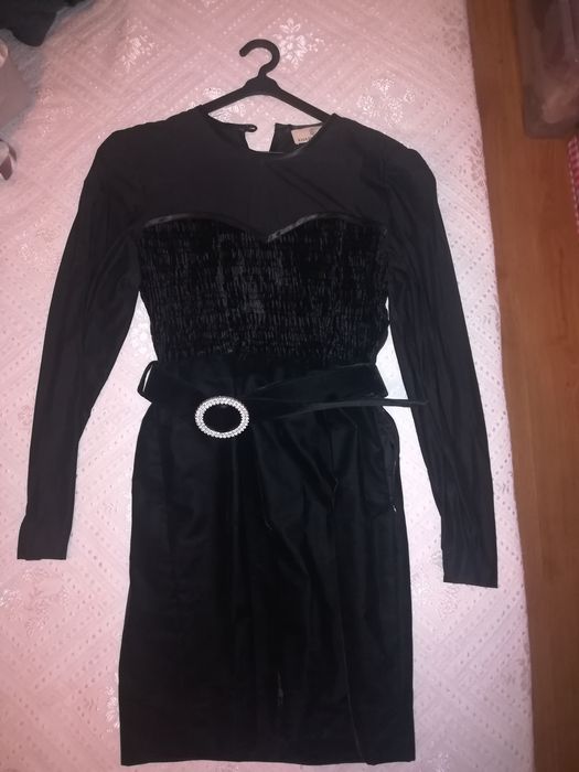 Vestido veludo preto kina fernandez