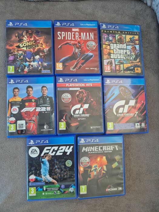 konsola PS 4 Pro + 3 pady + 8 gier
