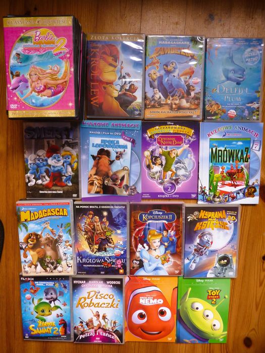Bajki, filmy dla dzieci na płytach DVD, VCD - 240 sztuk