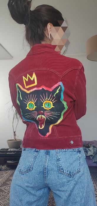 Вінтажна вільветова куртка Gap розписана вручну