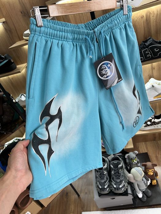 Шорти HELLSTAR Classic Logo Blue Faded Corteiz Trapstar Syna
