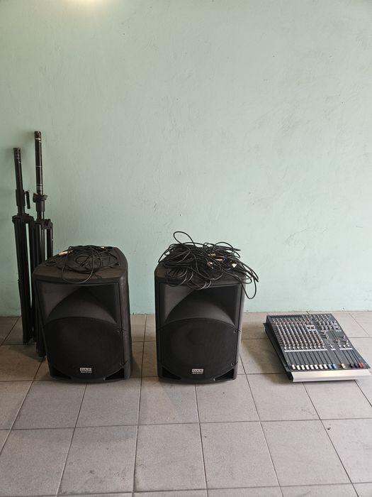 Звуковий комплект: Активні колонки DAP Audio 15" + Мікшер Allen & Heath PA12 + Стійки та кабелі