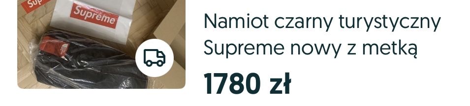 Supreme namiot oryginalnie zapakowany fabrycznie nowy z metką wartość