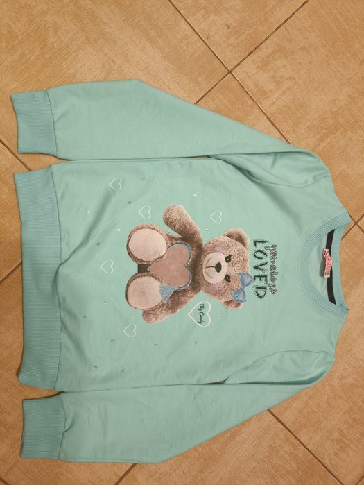 NOWA bluza misiu misiek  r. 128 zielona stan idealny!