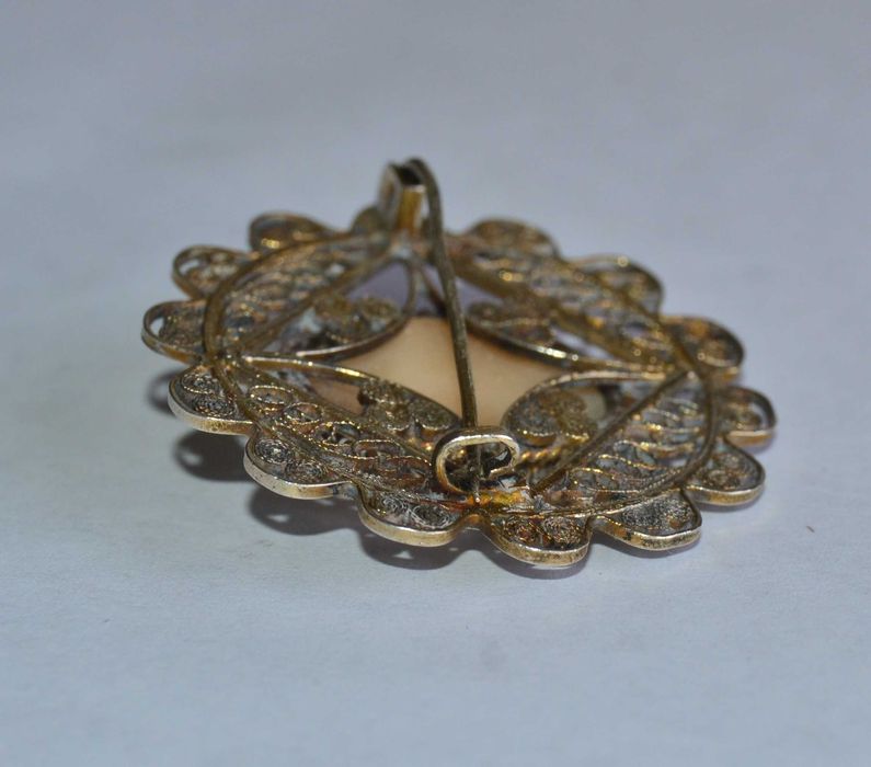 Anfinete Camafeu Antigo Em Prata