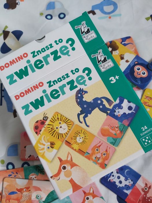 Domino zwierzęta Kapitan Nauka 3+ Jak nowe stan idealny