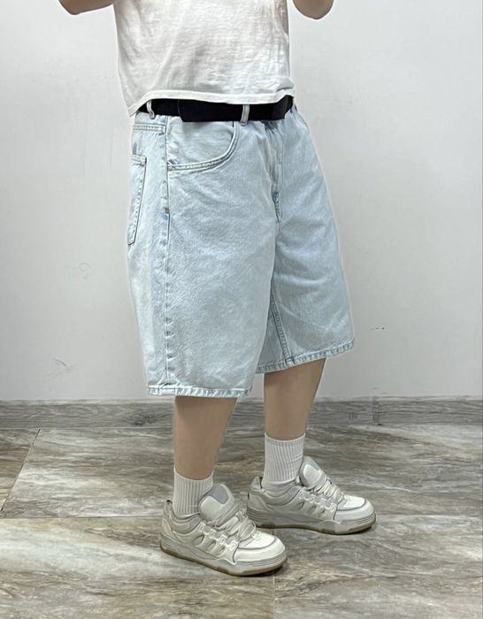 Широкі світлі шорти джинсові BAGGY rap shorts sk8 широкие шорты бегги streetwear