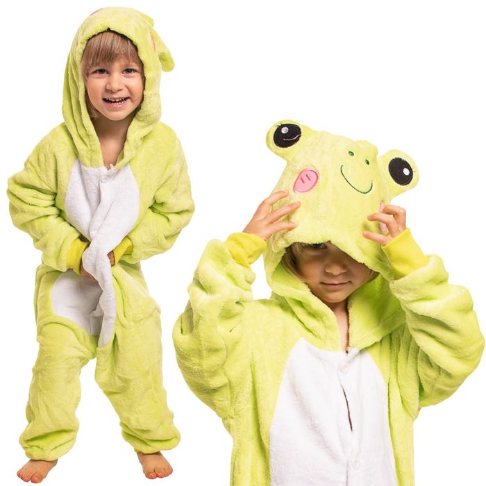 Kigurumi piżama dziecięca żaba - miękka - 125-135cm zielona