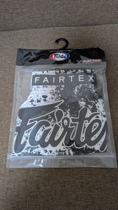 Шорти для тайського боксу Fairtex BS1948 Grunge, білі, розмір - 2XL