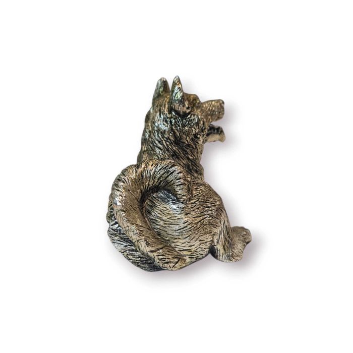 Escultura Decorativa Lobo ou Cão(Possível Pastor Alemão)Metal Patinado