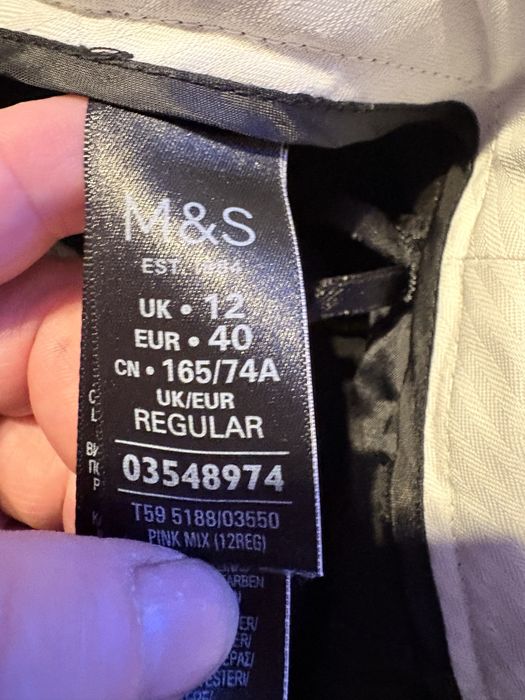 Spodnie w kratę z kantem Marks & Spencer UK 12 / 40