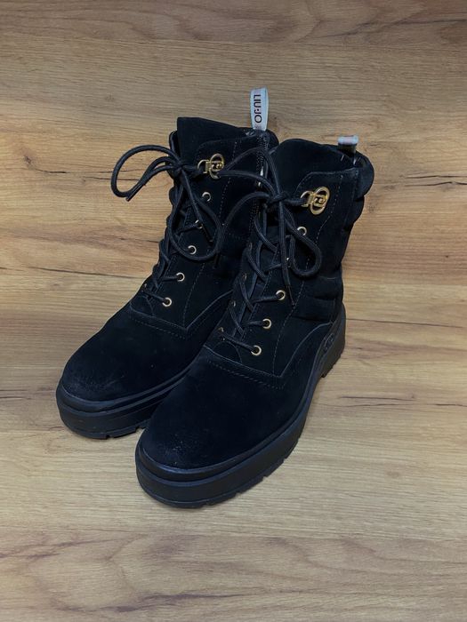 Liu Jo czarne zamszowe botki platforma combat boots gothcore zima 39