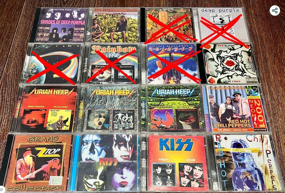 CD диски. Deep Purple. Rainbow. Uriah Heep. Kiss. Red Hot Chili Peppers.