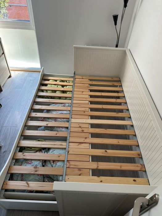 Łóżko Ikea z materacami, Hemnes leżanka ikea łóżko rozkładane
