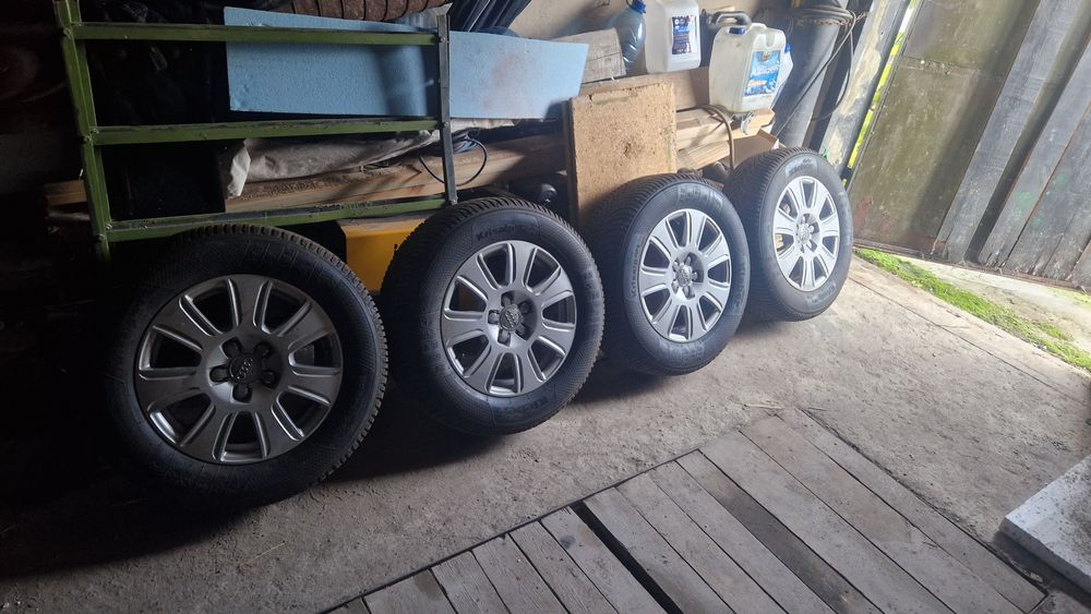 Оригінальні титани 5/112 ауді а6с6,з новою резиною 215/65/R16