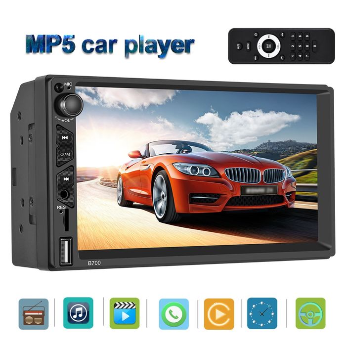 Rádio 2din 7 polegadas CARPLAY Android auto + comando volante+Mic NOVO