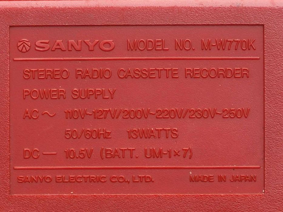 Sanyo M-W 770 K made in Japan: 5 000 грн. - Магнитолы и