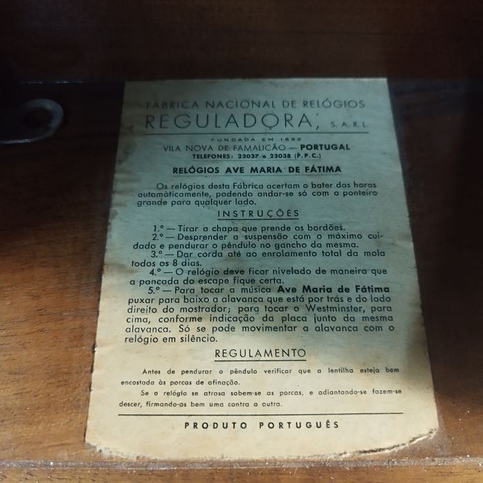 Relógio Antigo Reguladora