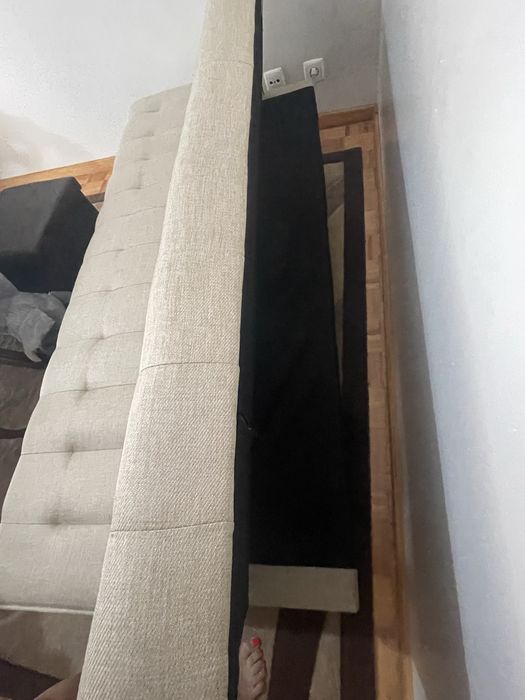 Sofá Cama 3 lugares Bege Click Clack Casa